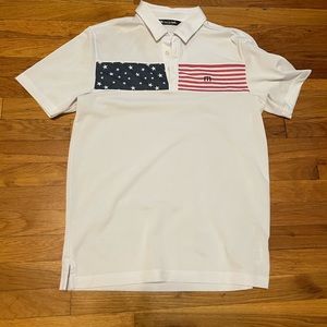 American flag golf polo shirt
